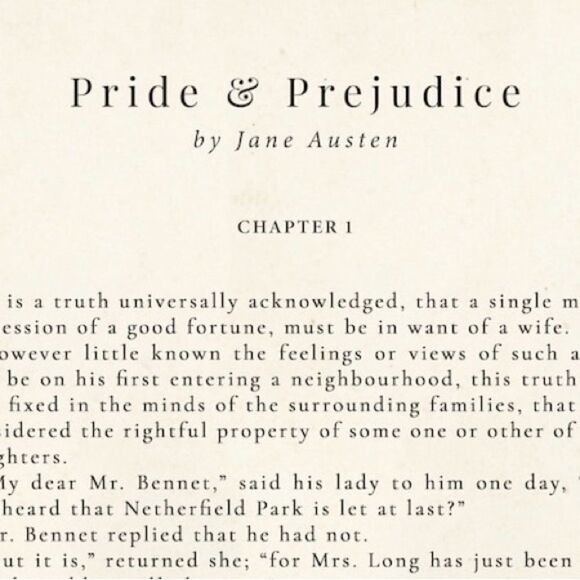 Pride and Prejudice Jane Austen Print - Picture 2 of 4